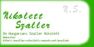 nikolett szaller business card